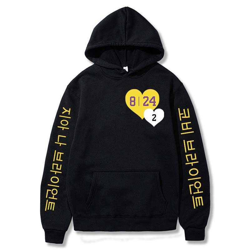 

RIP Hoodies 24 men women hiphop sweatshirts basketball Gianna Bryant heart mamba out x0610, Black