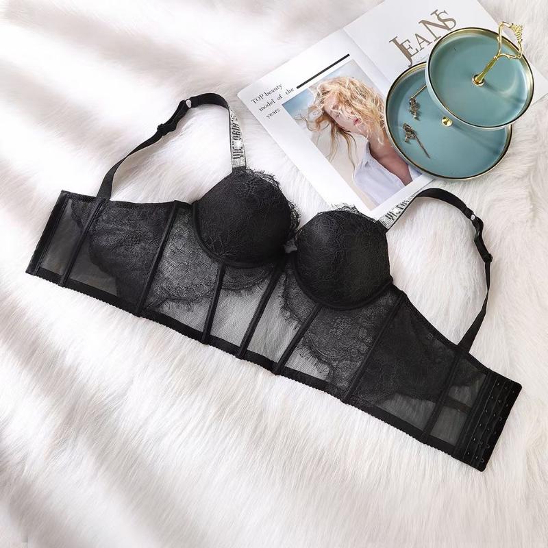 

Bustiers & Corsets Sexy Lingerie Rhinestone Brand Design Push Up Bra Corset Top Fashion Underwear Women Star Same VS Logo Shaping Vest Whole, Gold