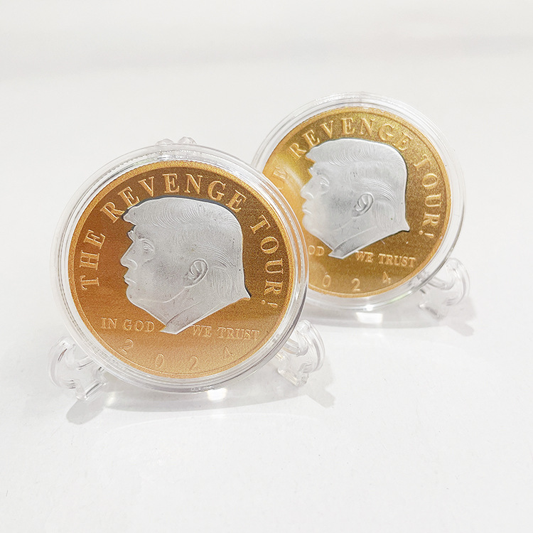 

Trump 2024 Coin Commemorative Craft The Revenge Tour Take America Back Metal Badge