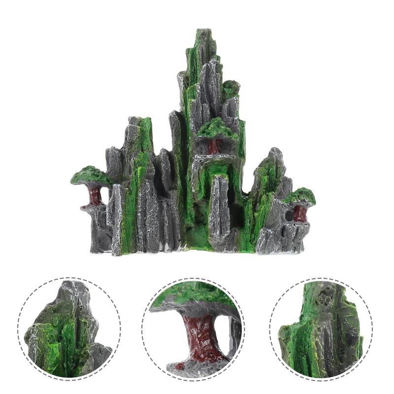 

Decorations 1PC Resin Rockery Aquarium Decoration Artificial Mountain Hill Ornament