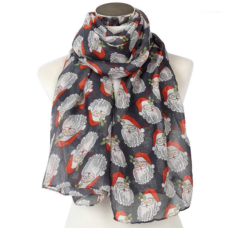 

Scarves Wholesale In Europe And The Festival Santa Claus Design Fashionable Joker Comfortable Voile Scarf Scarf1