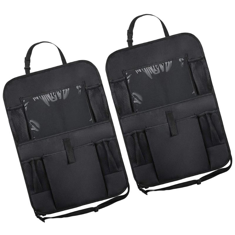 

Car Organizer 2PCS Backseat Bags Durable Waterproof Storage Seat Hanging Pouches For Autos Vehicles (Black)