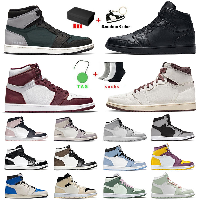 Top Quality Jumpman 1 Chaussures de basketball OG 1S Designer High OG FROUILLAGE DE FRAGMENT DARK MOCHA DARM GORE TEX Milieu de carbone Fibre de