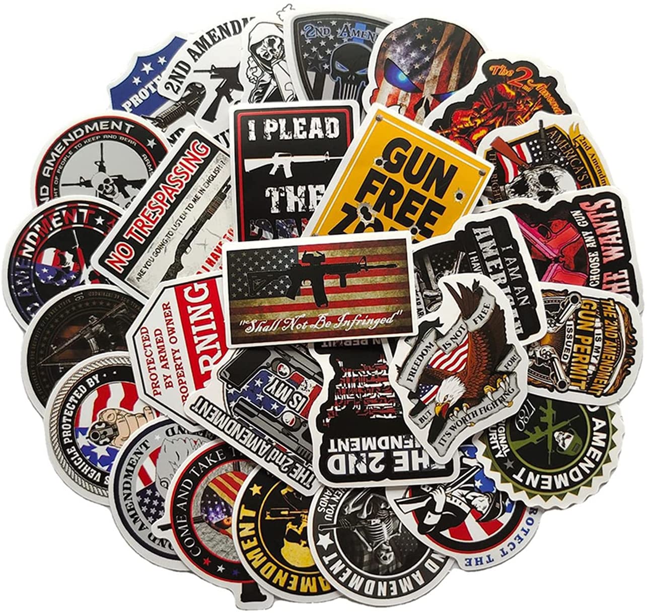 

50Pcs-Pack American 2nd Amendment Sticker Waterproof Stickers for Bottle Laptops Car Planner Scrapbooking Phone Cup Macbook Wardrobe Wall Do