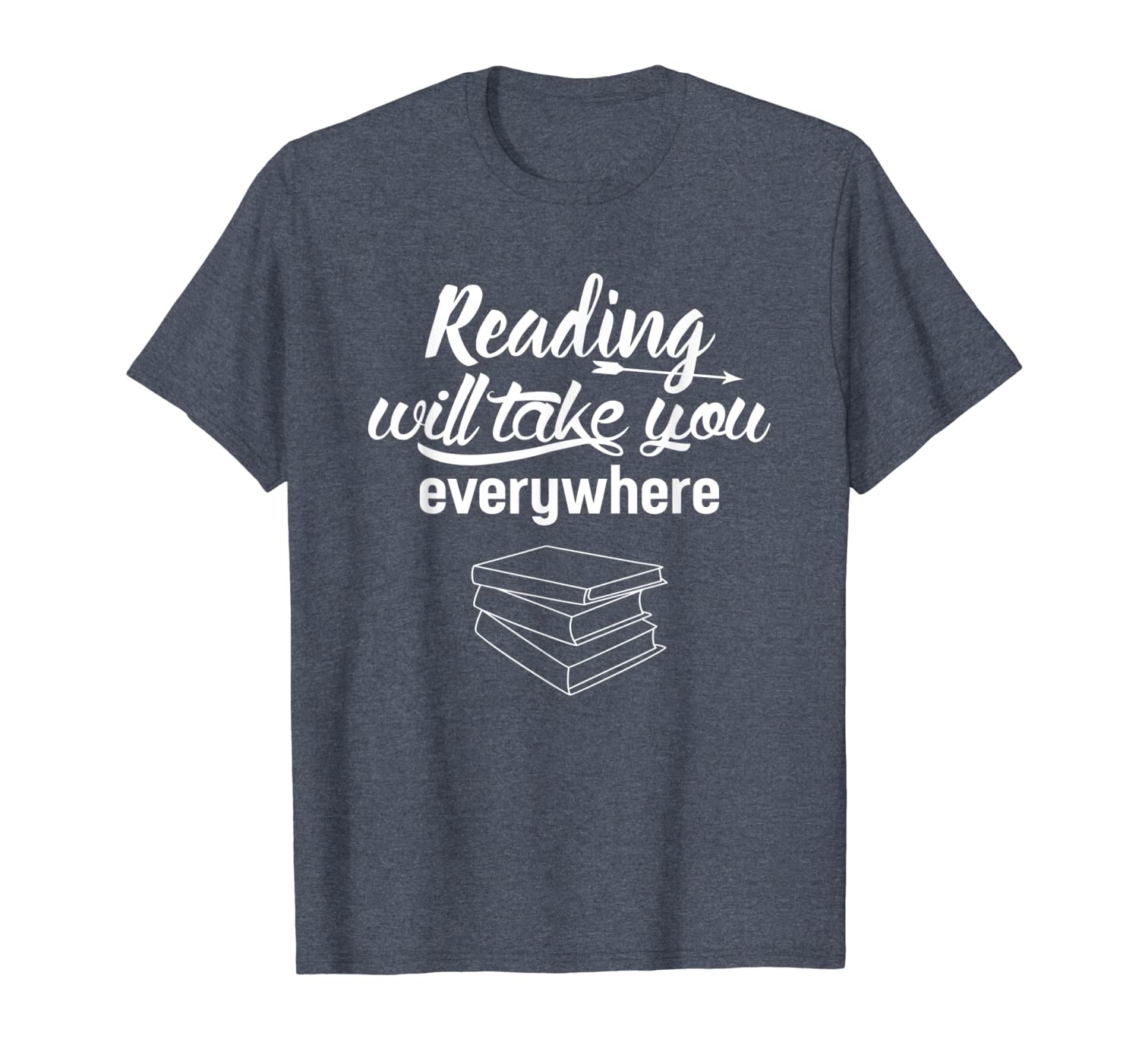 

reading will take you everywhere | reading books t shirts, White;black