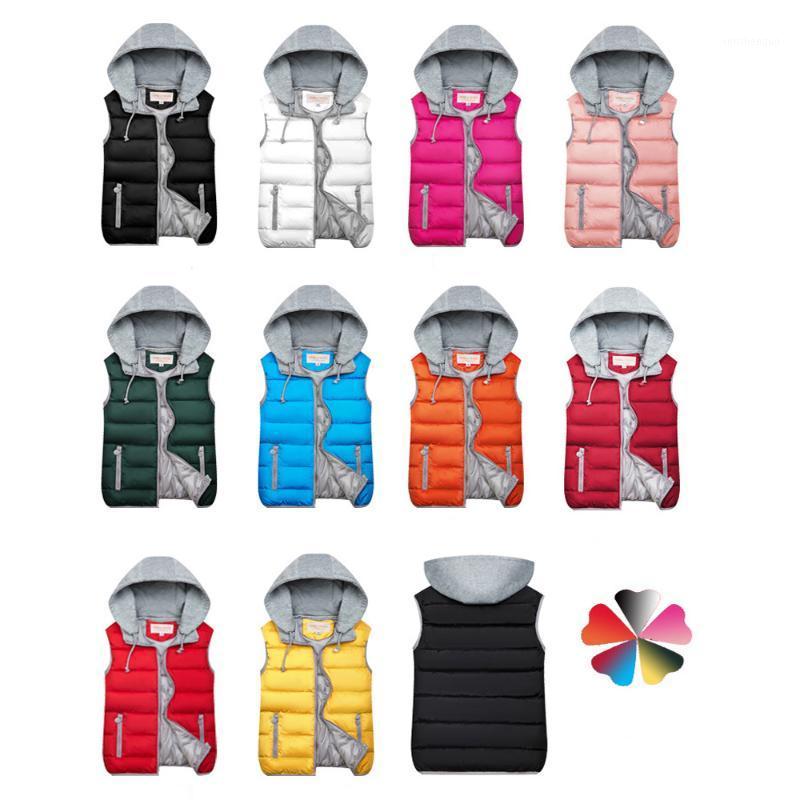 

Women's Vests 2021 Winter Coat Women Hooded Warm Vest Plus Size Candy Color Cotton Jacket Female Wadded Feminina Chalecos, Dark green