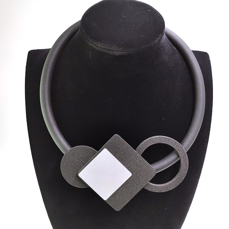 

YD&YDBZ Designer Irregular Choker Necklace For Women Fashion Geometric Pendant Necklaces Punk Style Handmade Rubber Jewelry Chokers