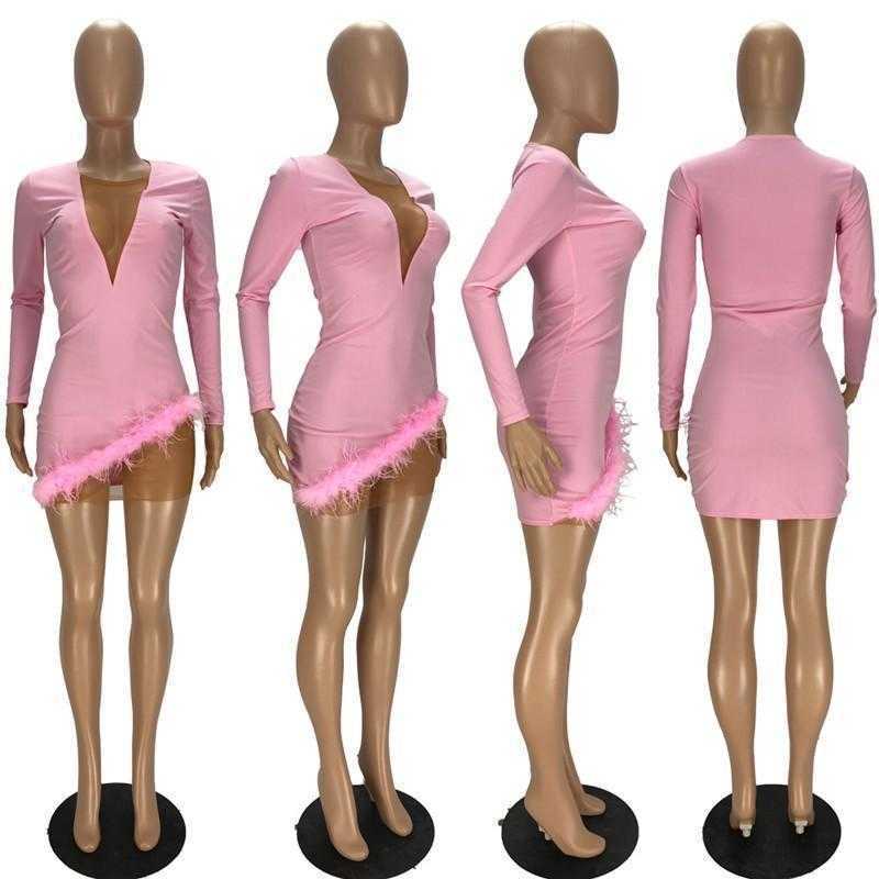 wholesale womens dresses long sleeve mini dress one piece set high quality slim dress sexy elegant luxury fashion women clothing klw5712