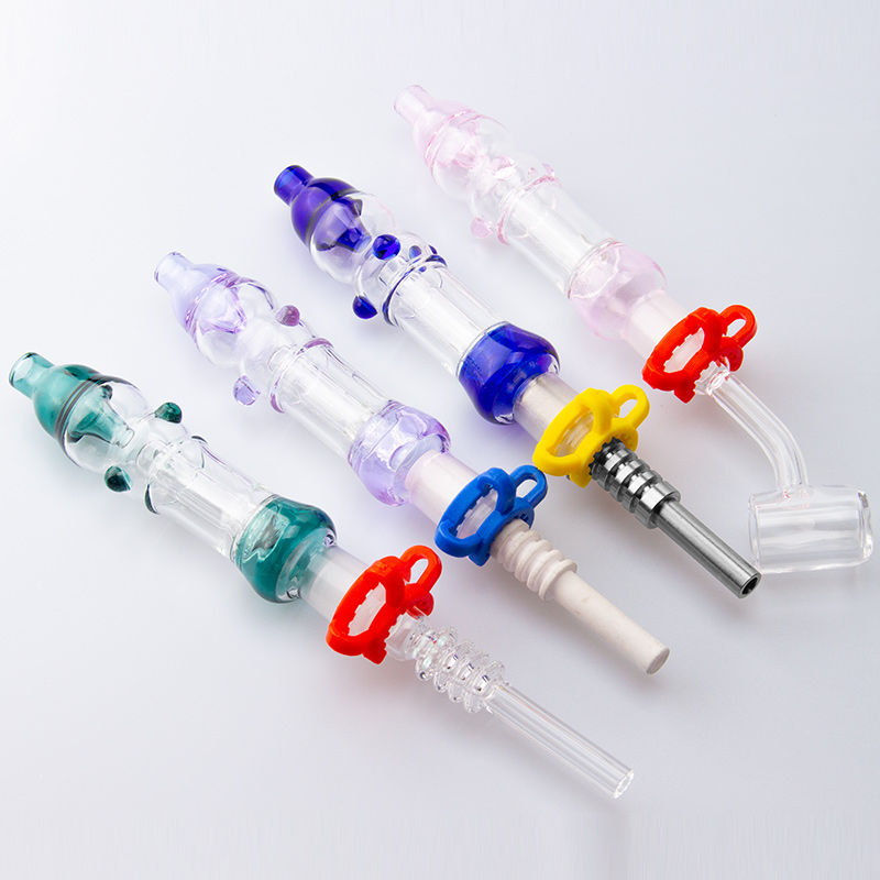 DHL Free Colorful Glass Pipes Oil Rigs 14mm 100% Quartz Nail G2 Titanium Ceramic Nails Smoking Water Pipe Dab Bong-image-408678820