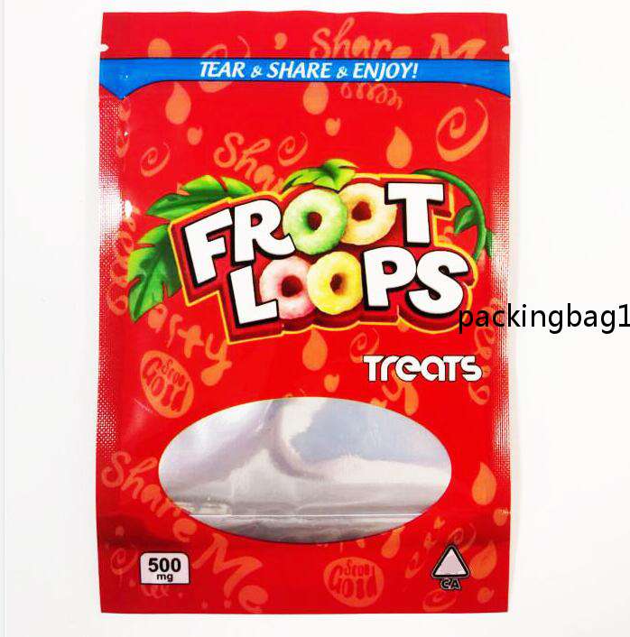 

500MG INFUSED CEREAL TREATS EDIBLES PACKAGING MYLAR BAGS FROOT LOOPZ lucky charmz RICE KRISPYZ FRUITY edible