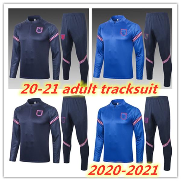 

20 21 Survetement adult Tracksuit 2020 2021 England KANE RASHFORD STERLING WILSHERE Soccer Sets training suit football jacket set, Black
