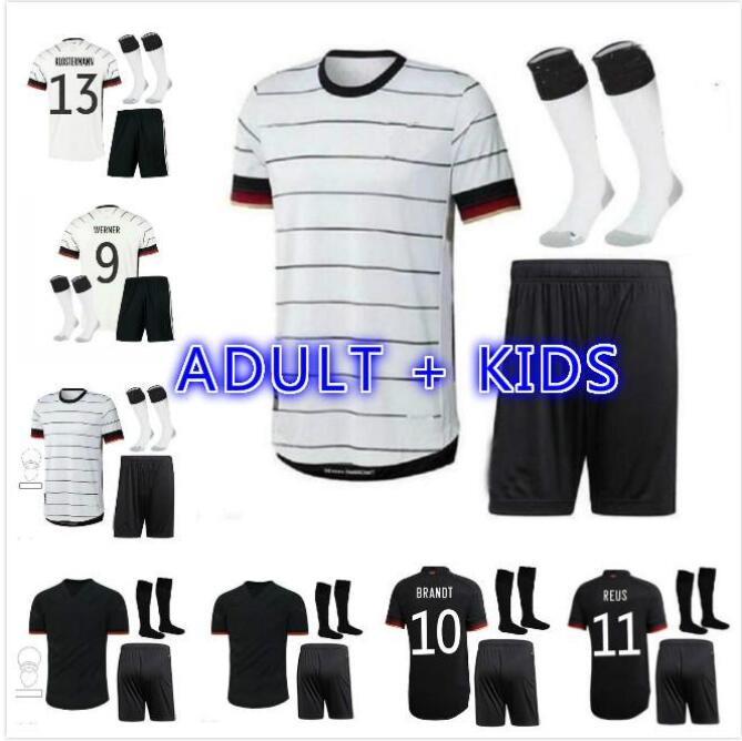 

adult kids kit 21 22 germany soccer jerseys home away 2021 2022 alemania maillot reus BRANDT GINTER KIMMICH HAVERTZ kroos WERNER GNABRY men child football shirt, White