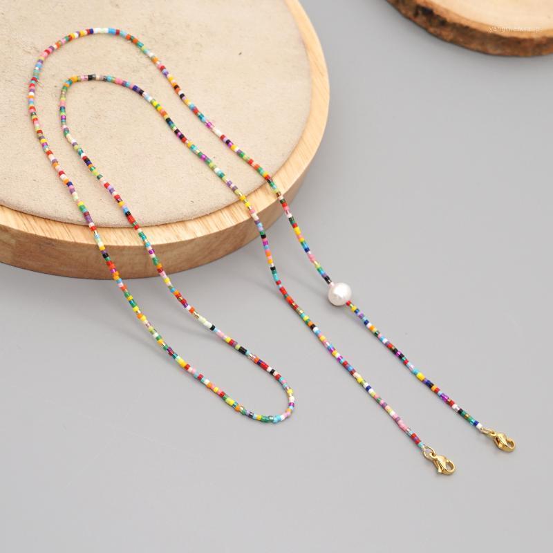 

Colorful Beads Necklace For Women Men Long Chain Mask Lanyard Strap Hang Holder Sunglasses Statement Jewelry Chains