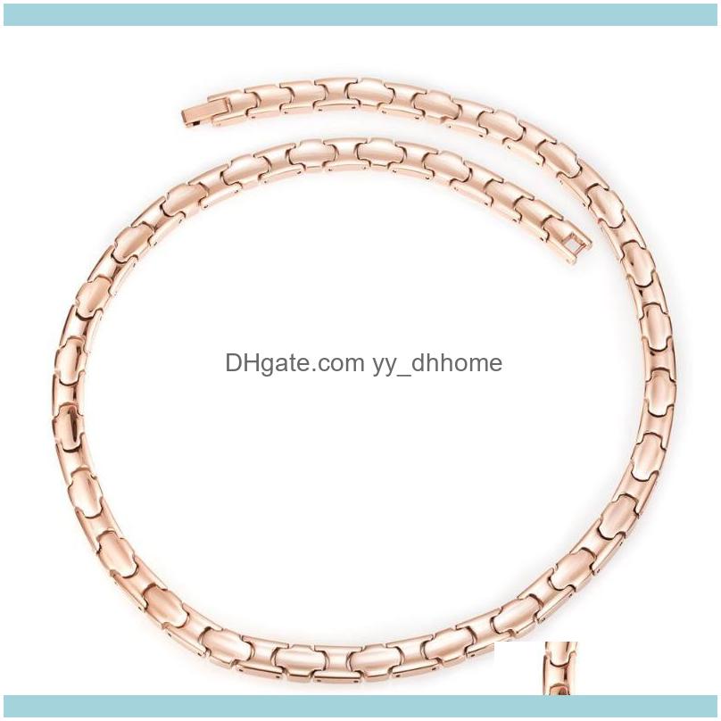 

Chains Necklaces & Pendants Jewelrychains Wollet Jewelry Bio Pure Titanium Necklace For Women Hematite Germanium Negative Ions Health Energy