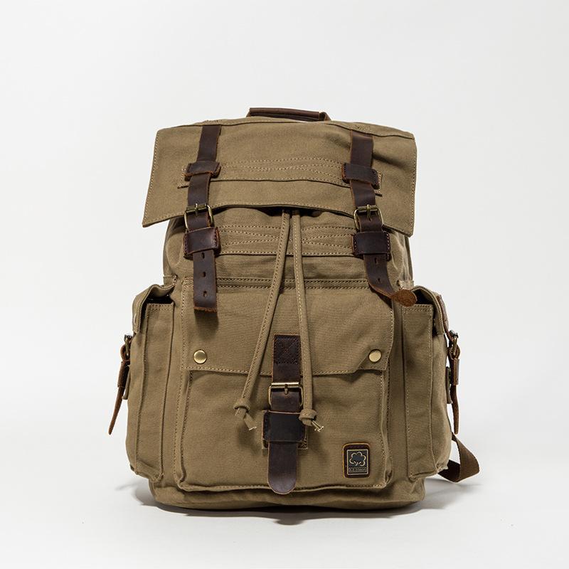 

Backpack Men,School Men's Canvas College Vintage Laptop For Women, Army green