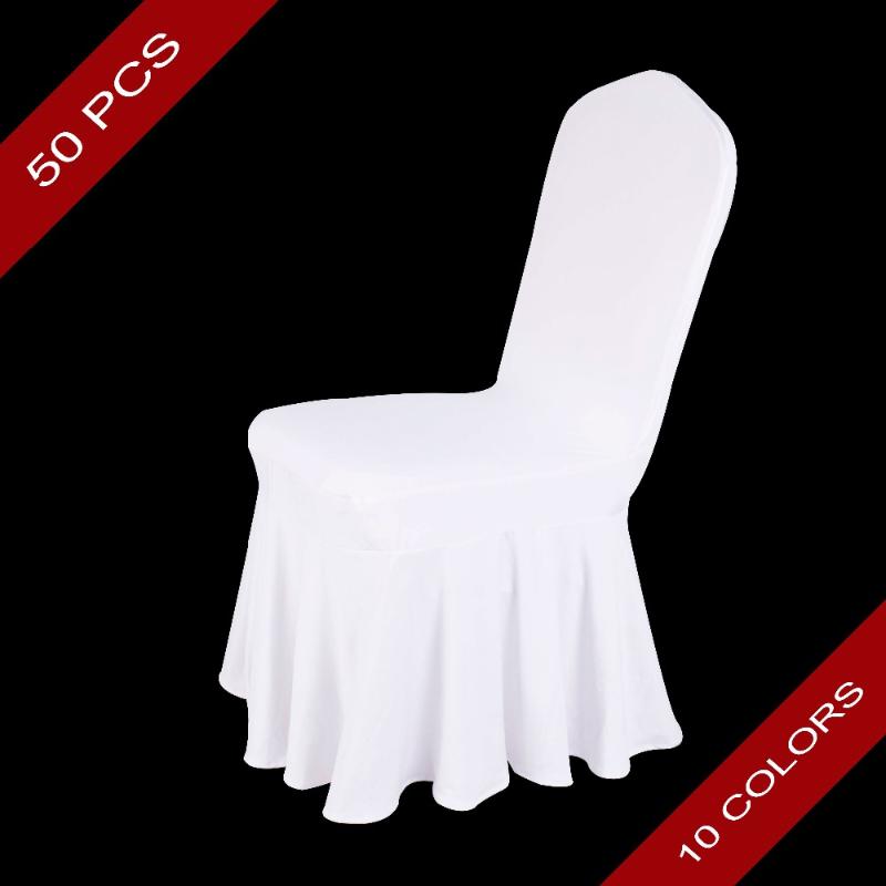 

Chair Covers 50 PCS Universal Skirt Ruffled Lycra Spandex Stretch Banquet Cover Seat For Wedding Decoration Wholesale