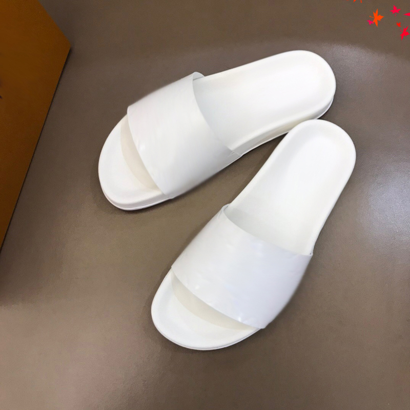 

2021 Designer luxurys slippers men sandals fashion beach shoes flip flops flat non-slip classical hole slipper with box size 39-45 -G133, White