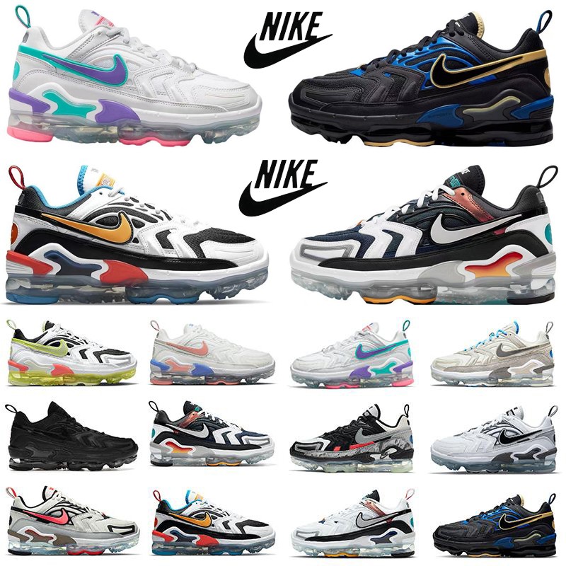 

Nike air vapormax EVO Mens running shoes Blue Evolution of Icons Infrared Multi-Color Triple Black White Wolf Grey Anthracite men women trainers sports sneakers, Pure platinum