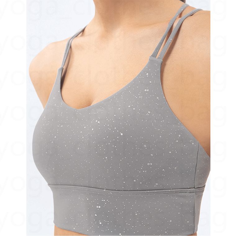 

lu-DS104 yoga wear sports underwear women' running yoga vest gathered fitness wear women' sports bra sling underwear yoga wear, White