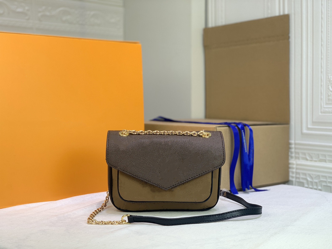 

2021 Louis Vuitton handbag fashion trend shoulder bag PU leather brand designer same large capacity mobile phone Wallet, Box