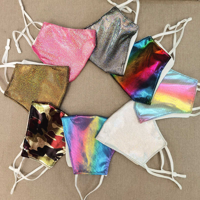 

straight rainbow laser fashion 2021 three dimensional cotton spring mask can insert filter