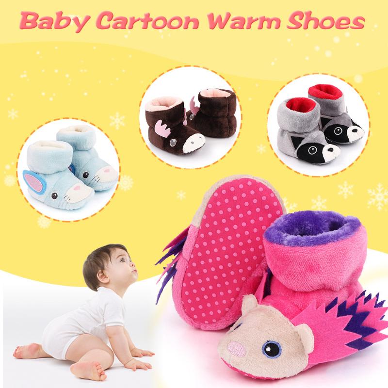 

Born Infant Baby Girls Cute Cartoon Shoes Footwear Crib Warm Winter Bootie For Toddlers Girl Boy Kids' First Walkers