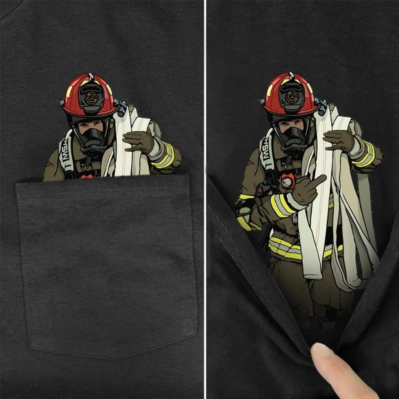 

Men's T-Shirts CLOOCL T Shirts Summer Pocket Layer Firefighter Madea Printed T-shirt Men For Women Tops Funny Cotton Black Tee, Cotton-1
