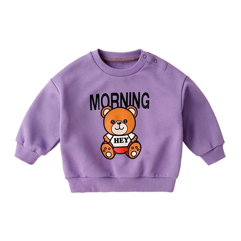 

Spring Autumn Unicorn Sweater Children's Cartoon Top Kids Clothes Girls Baby Hoodie Boys Sweatshirts Korean Clothing 211111, Red