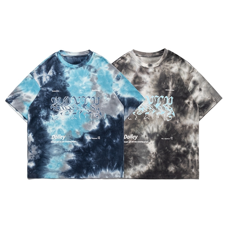 City fanpin 2021 new tie dye printing men&#039;s street T-shirt fashion clothes summer-image-699476314