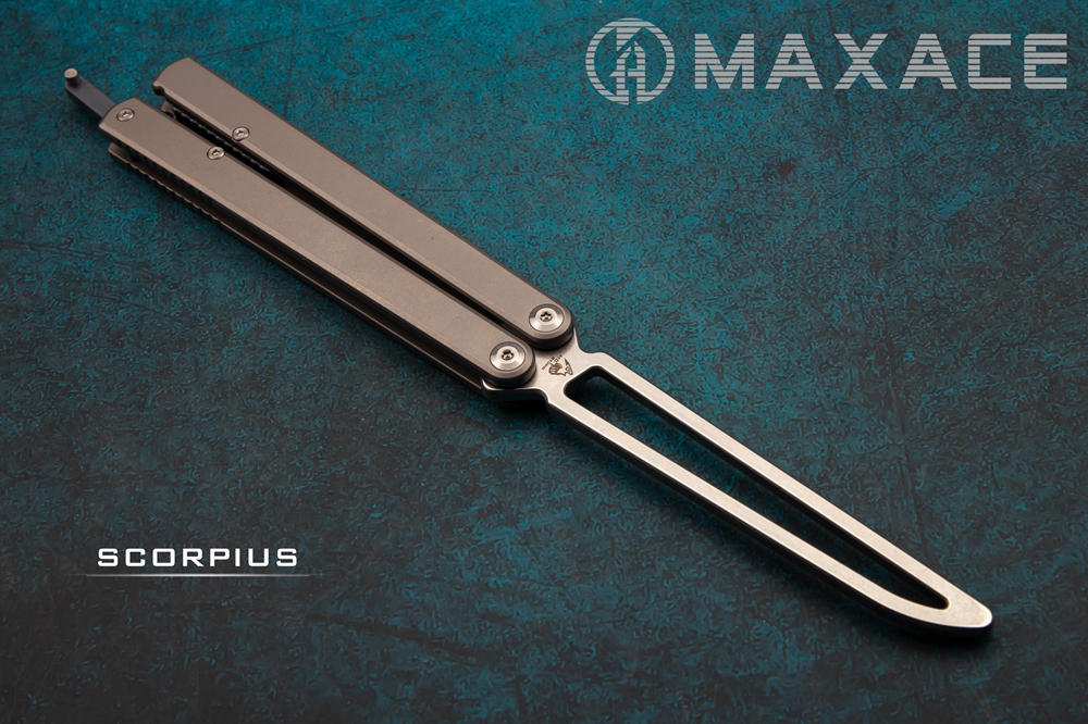 

MAXACE Butterfly Scorpius trainer knives TC4 handle M390 blade Free-swinging