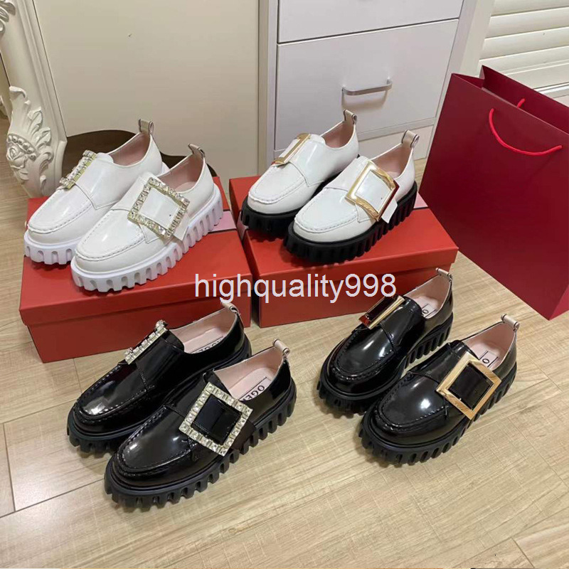 Robe chaussures printemps rv boucle carrée lefu chaussures de femme en cuir polyvalent femme semelle unique unique style britannique