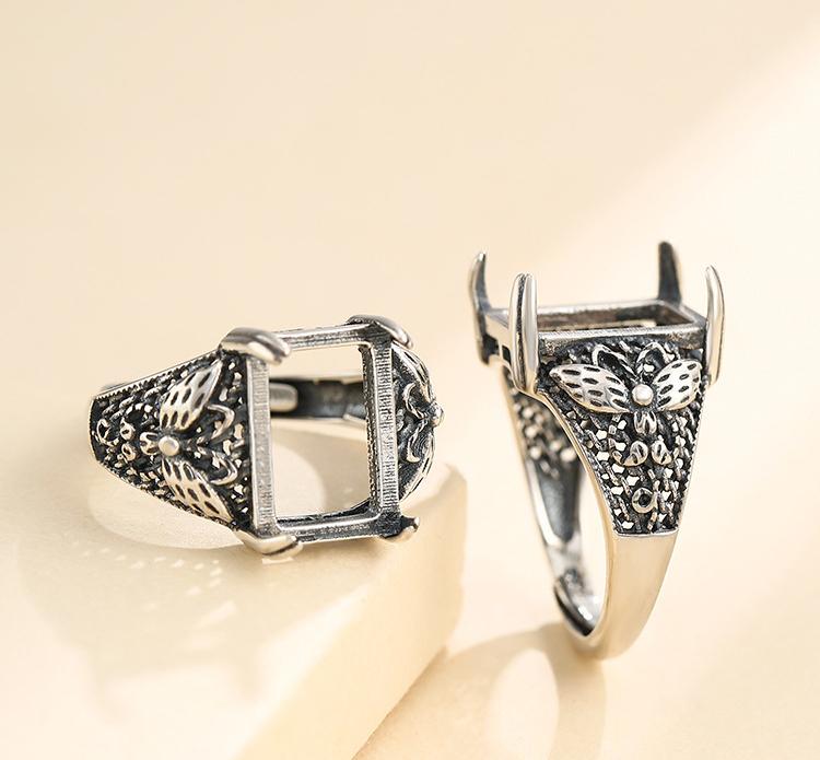 

Cluster Rings 9*13mm 925 STERLING SILVER Semi Mount Bases Blanks Base Blank Pad Ring Setting Set Diy Jewelry A5628