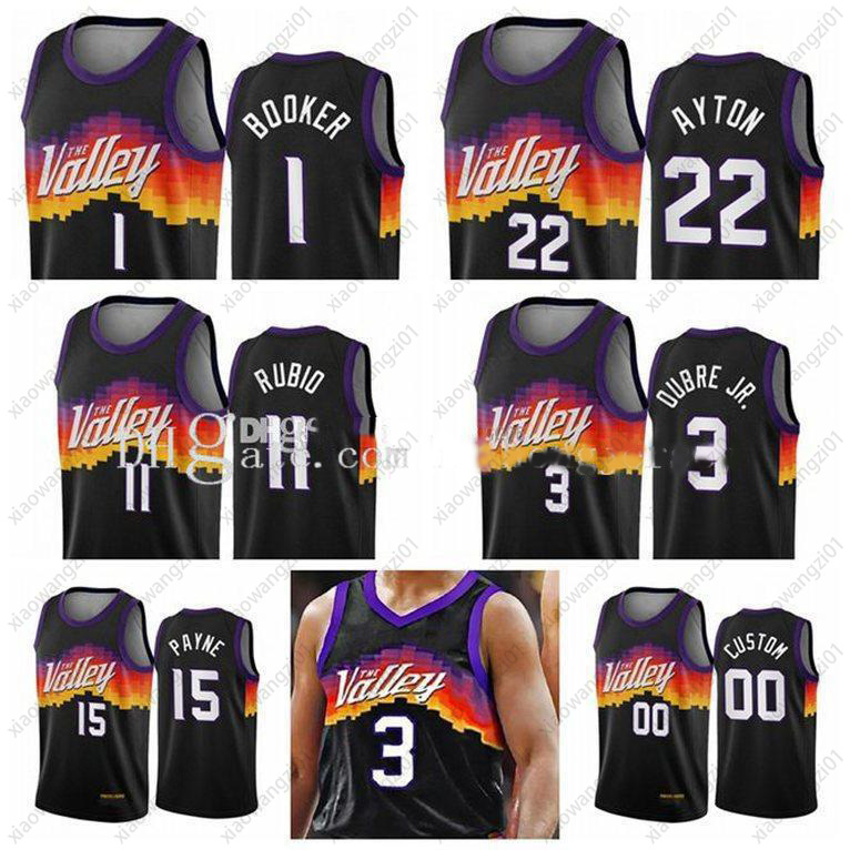 

2022-22 New Men womenabc Devin Booker DeAndre Ayton 3 Chris Paul Swingman City Black Icon Edition Basketball Jersey, Black;red