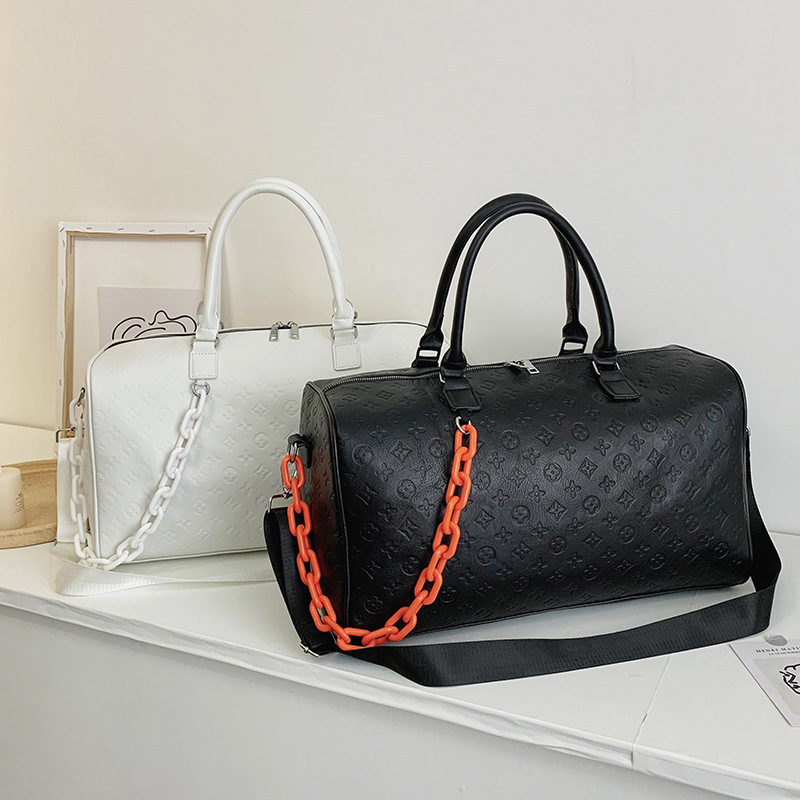 Design s Fashion chain women's hand large capacity luggage storage travel bag-image-727052166
