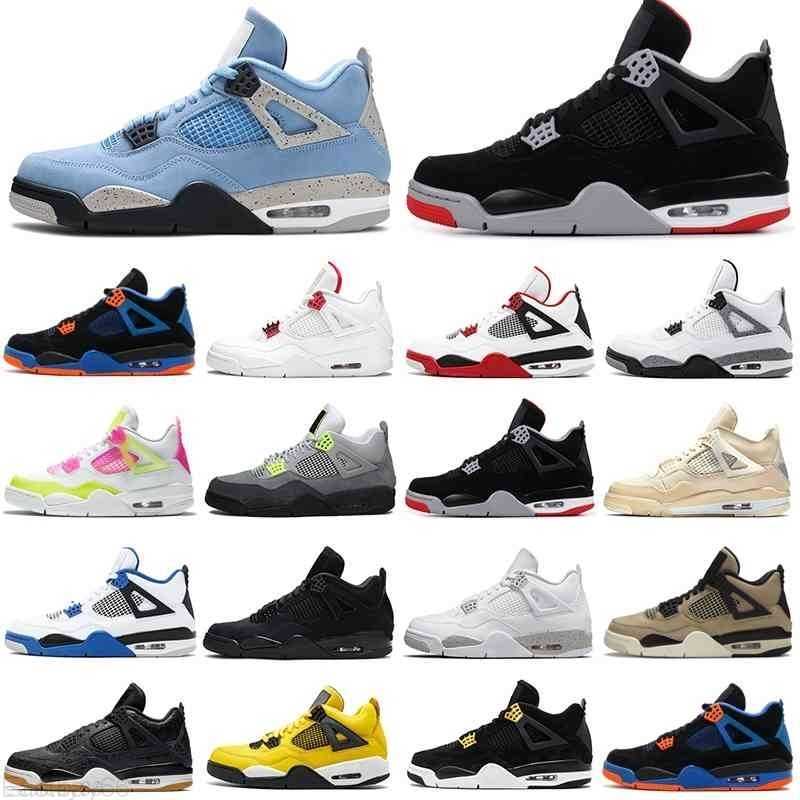 

Fashion 4s Men JORDÁN Basketball Shoes 4 University Blue Taupe Haze Black Cat Cement Neon Women Mens Trainers Sports Sneakers Walking, 4s what the