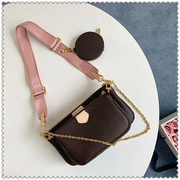 

Designers Women Shoulder Bags Luxury Pochette 3pcs Leather Crossbody Bag Lady Flower Handbags Coin Purse Wallet