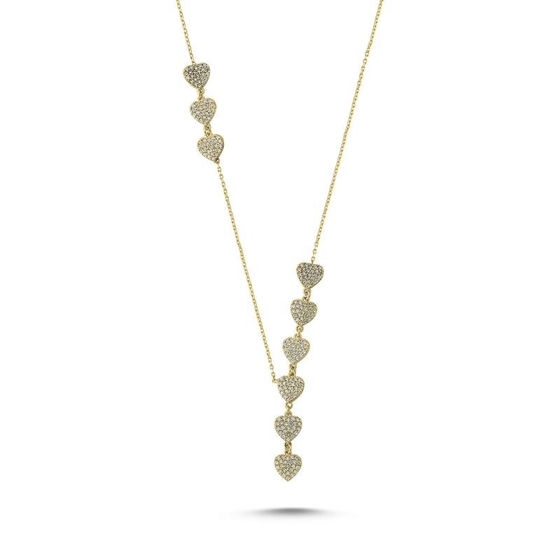 

Chains Silver 925 Sterling Zircon Cubic Zirconia Heart Y Necklace