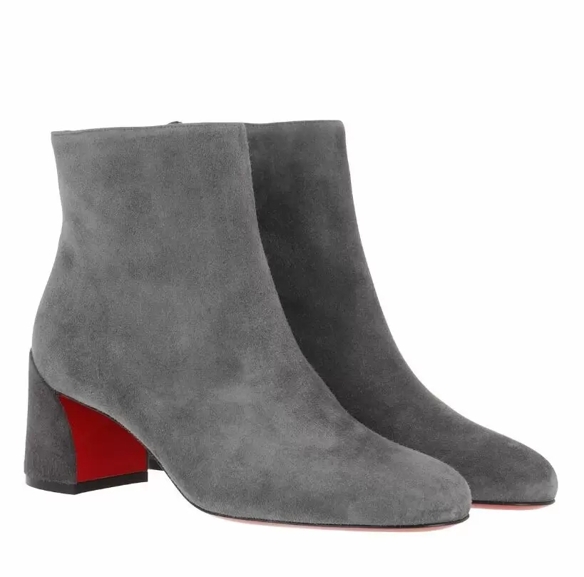 

Pretty Woman Ankles Booties Autumn Winter Boot Reds Bottoms Heels Boots,Paris Red Soles Heel Women Pumps Bootie Turela Suede Ankle-Boots EU35-44, Black