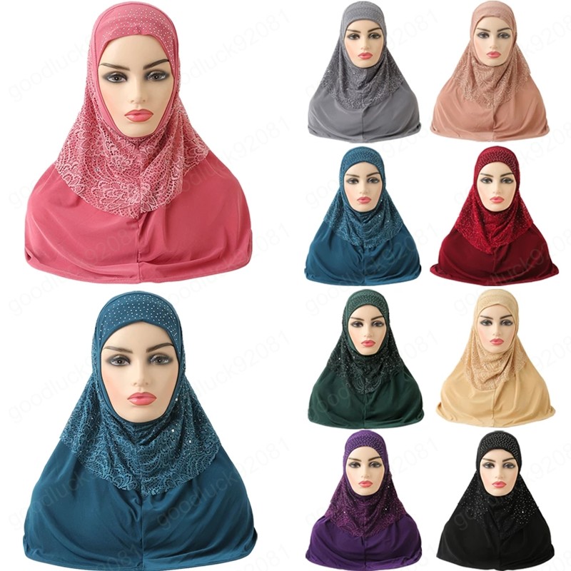 

Adults or Big Girls Medium Size 70*60cm Pray Hijab Muslim Women Hijab Scarf Islamic Headscarf Hat Amira Pull On Headwrap Fashion
