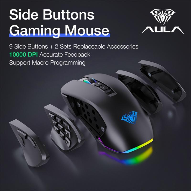 

Wired Gaming Mouses USB 10000DPI Adjustable 16Keys RGB Backlight Advanced Control Programmable Ergonomic Optical Mouse Mice
