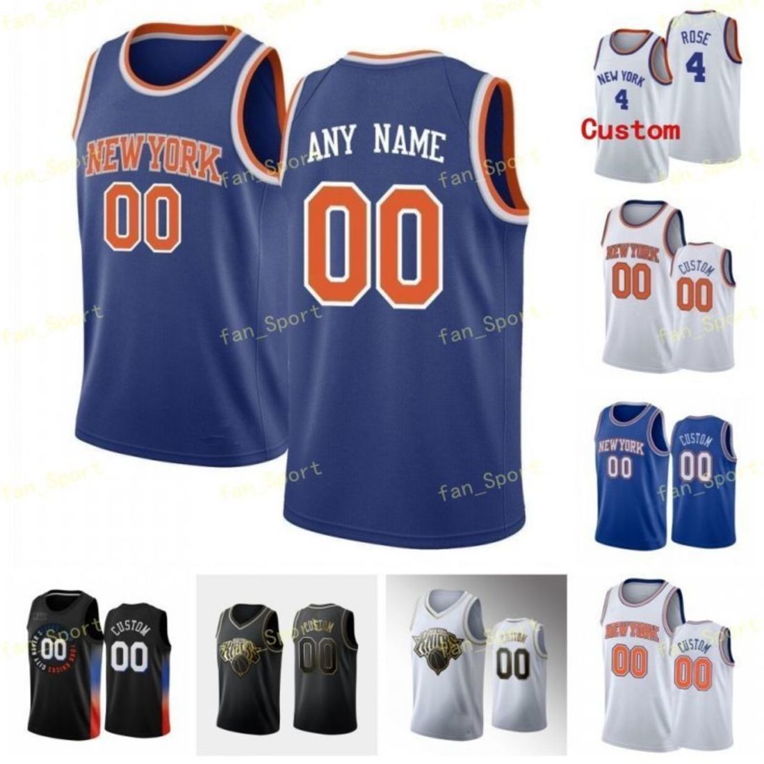 

75th City Earned Edition Custom Elfrid 6 Payton Reggie 25 Bullock Mitchell 23 Robinson Nerlens 3 Noel Kevin 20 Knox Basketball Jerseys Men, Black