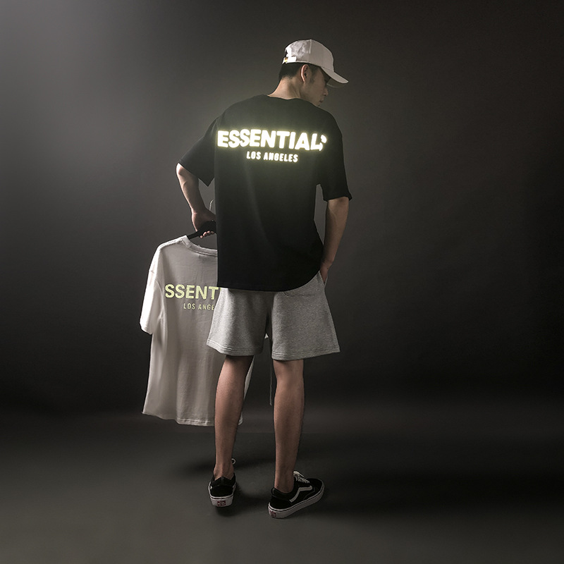 

Fear Of God mens fashion reflective T shirt Hip Hop Essentials Los Angeles limited 3D Silicon letters High street Tee Tshirt Fog Men and Women loose Short t-shirt, I need look other product
