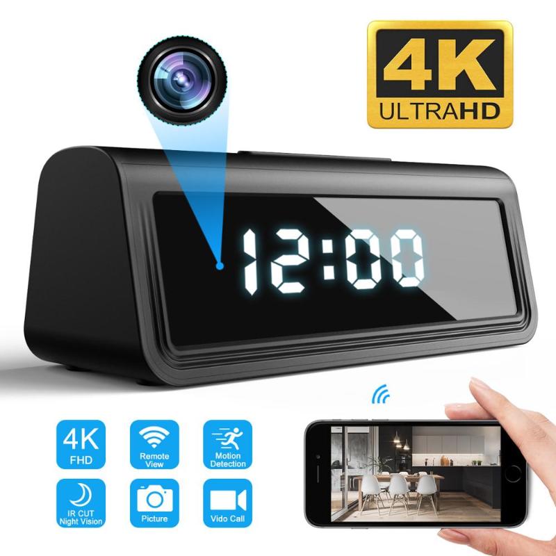 Cameras 4K IR FHD Clock Min Camera Wireless WIFI IP AP Security Night Vision Motion Detection Camcorder Micro 128G Hidden TF Card-image-710508792