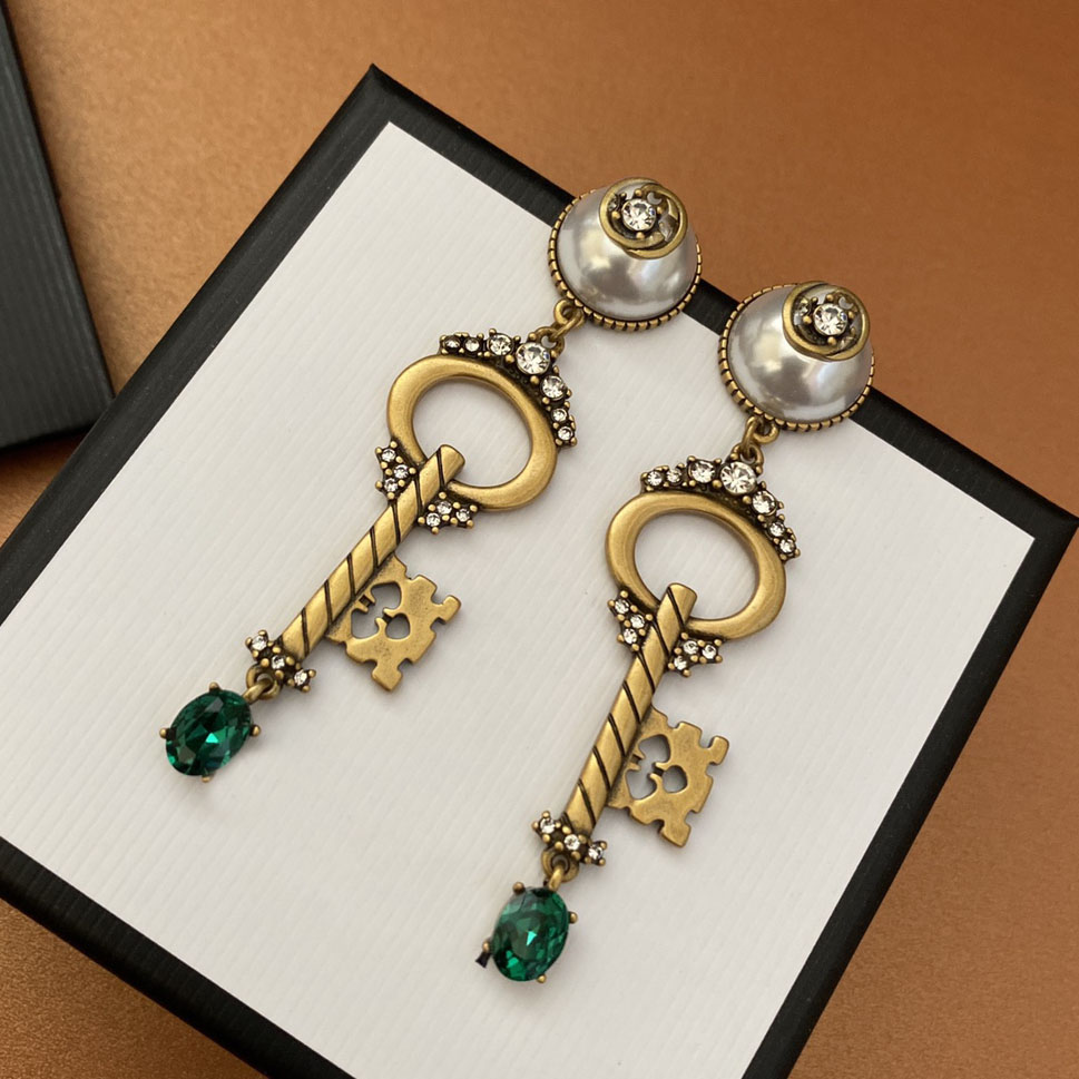 

22ss 10style 18K Gold Plated 316L Stainess Steel Letter Stud Dangle Earrings Hoop High Quality Women Crystal Rhinestone Earring Designer Jewelry Accessories