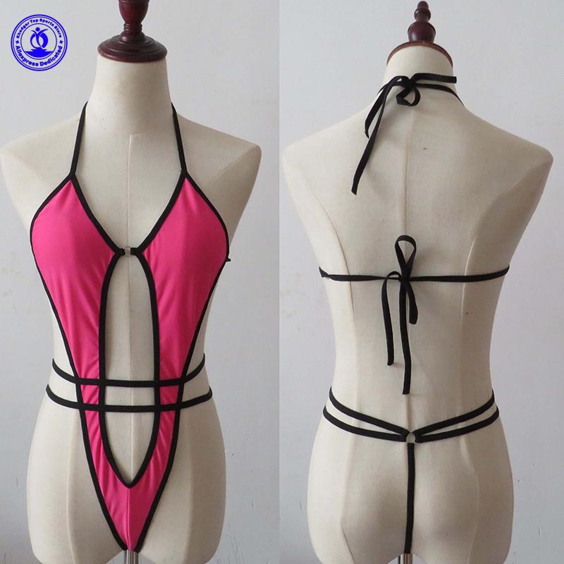 

Sexy G-String Exotic Micro One Piece Swimwear Women Beachwear Sunbathing Bikini Bathing Suit Swimsuits Monokini Clubwear One-Piece Suits