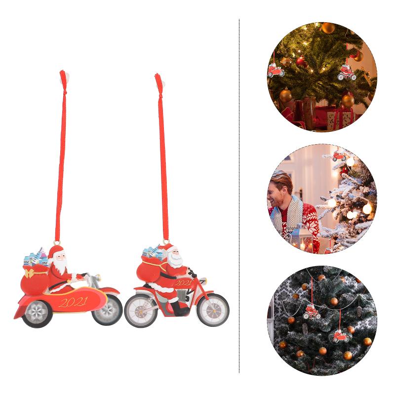 

Christmas Decorations 2Pcs Resin Santa Claus Ornaments Pretty Festival Pendants