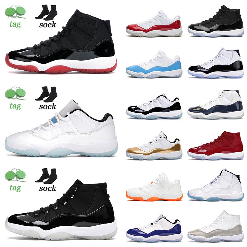 

25th Anniversary Top Jumpman XI Basketball Shoes High Bred Satin Jordan 11 Jordans 11s Concord Low Space Jam Mens Womens Trainers Sneakers Size 13, A58 citrus 36-47