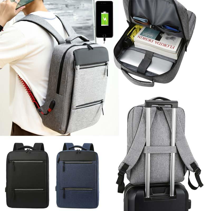 

Backpack Men's Multifunctional Waterproof Bags Male Business Laptop USB Charging Bagpack Nylon Casual Rucksack Bag, Blue