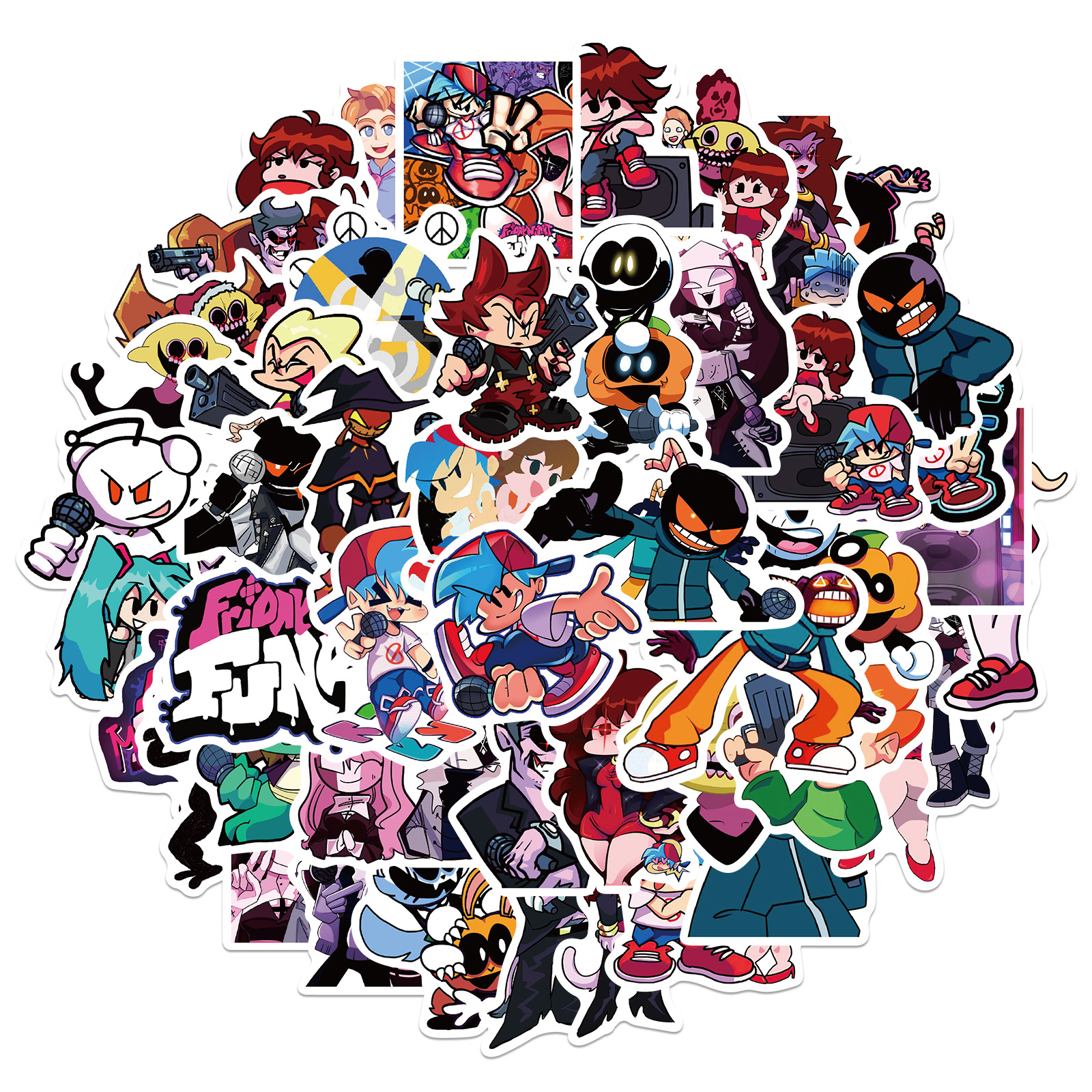 

50 PCS Mixed Graffiti skateboard Stickers Friday game For Car Laptop Fridge Helmet Pad Bicycle Bike Motorcycle PS4 book Guitar Pvc Decal, Multi colors