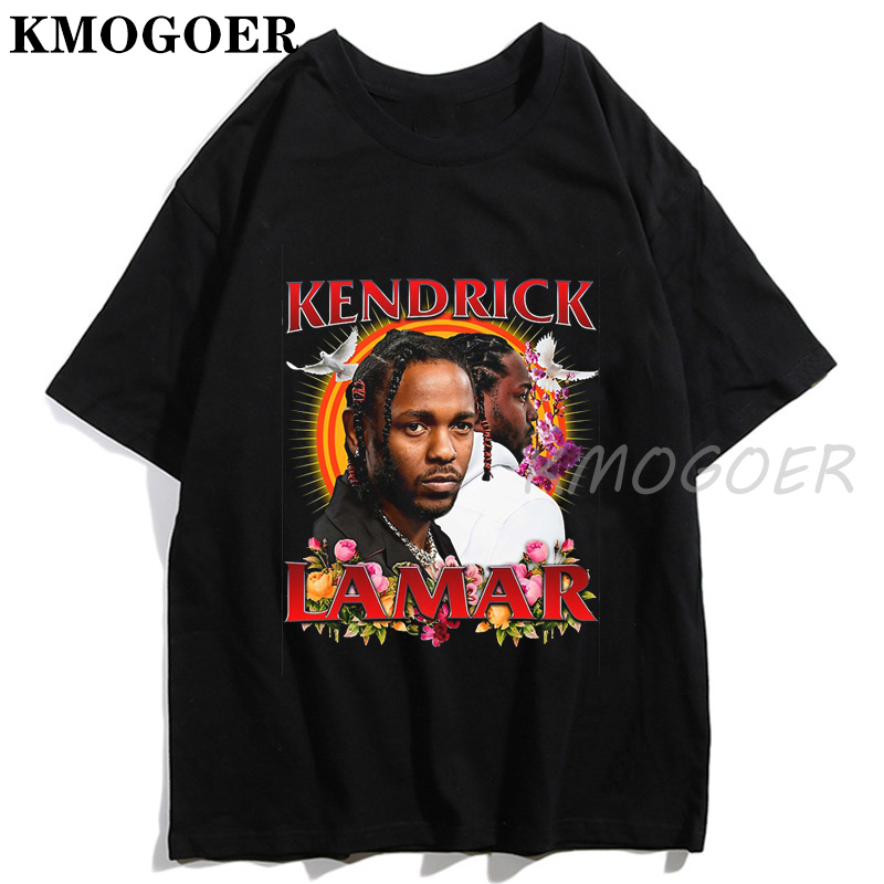 

Kendrick Lamar Hiphop Style T Shirt Aesthetic Gothic Rap music Men's T-Shirt Cotton Short Sleeve O-Neck Top Tee Fashion 2020 L0324, White;black